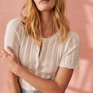 Sezane Davie Top - Size M in Ecru White - Brand New with tag